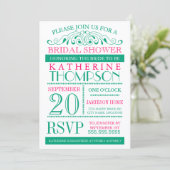 Invitation moderne Green et Fuchsia de douche nupt (Debout devant)