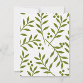 Invitation Moderne Green Red Berries Typographie Fête de vaca (Dos)