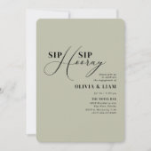Invitation Moderne Green Sage Sip Sip Hooray (Devant)