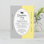Invitation Moderne Gris Jaune Hallelujah Graduation (Debout devant)