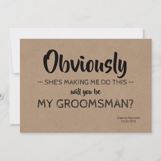 Invitation Moderne | GROOMSMAN | BEST MAN Funny Proposition (Devant)