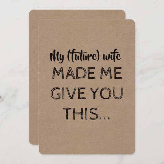 Invitation Moderne | GROOMSMAN | BEST MAN Funny Proposition (Devant / Derrière)