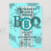 Invitation moderne Grungy BBQ (Devant / Derrière)