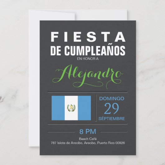 Invitation Moderne : Guatemala Party (Devant)