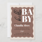 Invitation Moderne Hello Baby Baby shower Brown (Devant)