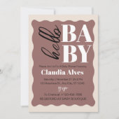 Invitation Moderne Hello Baby Terracotta Baby shower minimal (Devant)