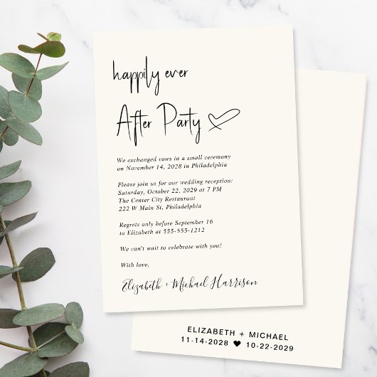 Invitation Moderne Heureusement Jamais Après La Réception De