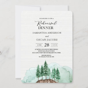 Invitation Moderne hiver aquarelle Forêt vert Nature Inclus