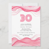 Invitation moderne Hot Pink 30e anniversaire (Devant)