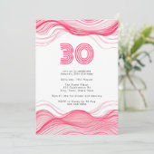 Invitation moderne Hot Pink 30e anniversaire (Debout devant)