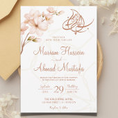 Invitation Moderne islamique Boho Terracotta Floral Nikah Wal