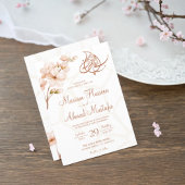 Invitation Moderne islamique Boho Terracotta Floral Nikah Wal