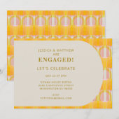Invitation Moderne jaune géométrique de milieu de siècle Enga (Devant / Derrière)
