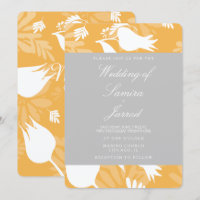 Moderne Jaune Gris Floral Tulipe Mariage Botanique