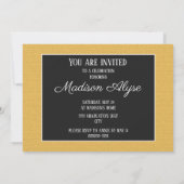 Invitation Moderne Jaune Noir Blanc Trois Photo Graduation (Dos)