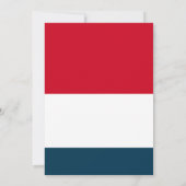 Invitation Moderne Juillet 4 Jardin BBQ Party Rouge Blanc Ble (Dos)