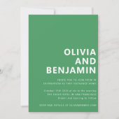 Invitation Moderne Kelly Green Bold Typographie Mariage photo (Devant)