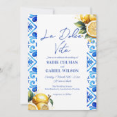Invitation Moderne La Dolce Vita Italien Mariage citron (Devant)