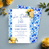 Invitation Moderne La Dolce Vita Italien Mariage citron