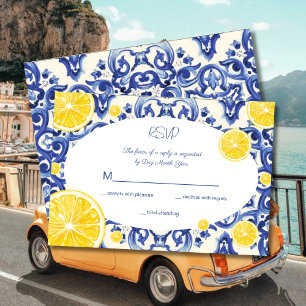 Invitation moderne La Dolce vita Lemon RSVP
