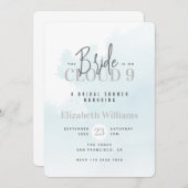 Invitation Moderne La Mariée est sur Cloud Neuf Fête des mari (Devant / Derrière)