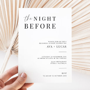 Invitation Moderne La Nuit Avant Le Dîner De Répétition