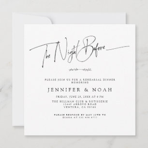 Invitation Moderne La Nuit Avant le Mariage