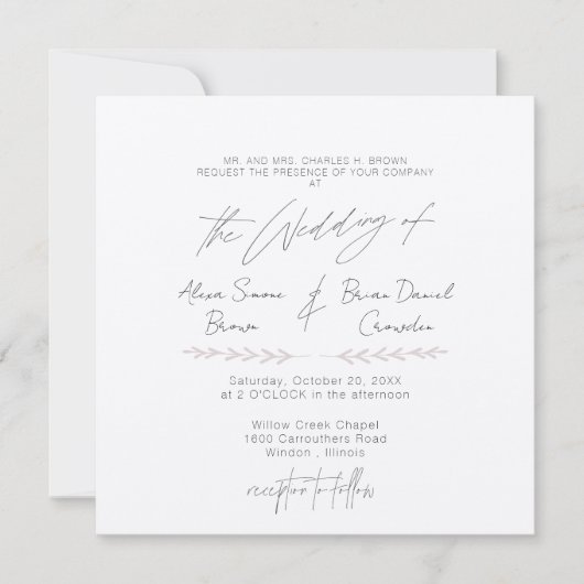 Invitation moderne la plus simple (Devant)