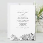 Invitation Moderne Las Vegas Skyline Mariage noir et blanc<br><div class="desc">Capturez la beauté de Las Vegas et invitation vos invités en style avec ce faire-part de mariage skyline sketch. Le devant présente un sketch époustouflant de Boston,  donnant le ton parfait pour votre jour de mariage. Customisez le texte pour en faire le vôtre.</div>