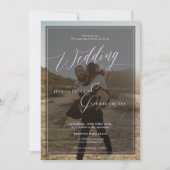 Invitation Moderne lavender periwinkle script mariage 2 photo (Devant)