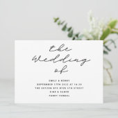 Invitation Moderne | Le Mariage de | Noir et blanc | MARIAGE (Debout devant)