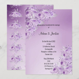 Invitation Moderne Lilac violet floral fleuri ÉLÉGANT MARIAGE