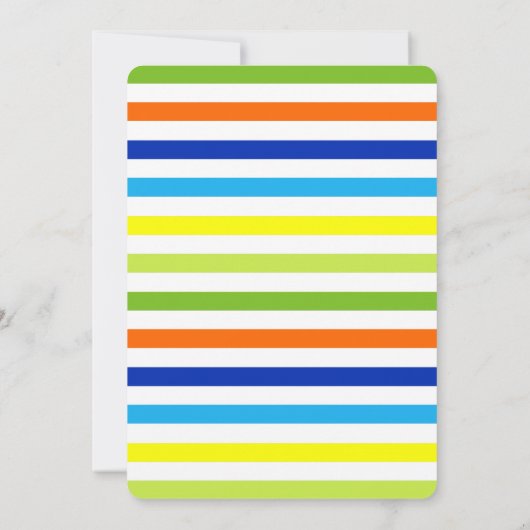 Invitation Moderne Lime Green Stripes Réunion familiale (Dos)