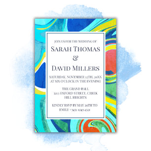 Invitation Moderne Liquid Grunge Vibrant Mariage