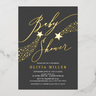 Invitation moderne Little Star Foil