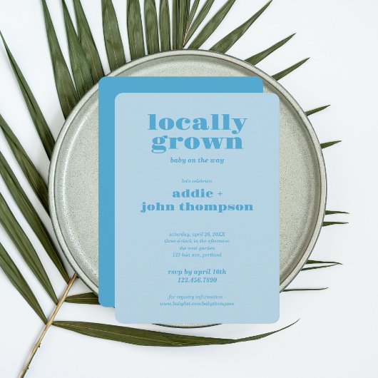 Invitation Moderne 'Localement Cultivé' | Bloc de 