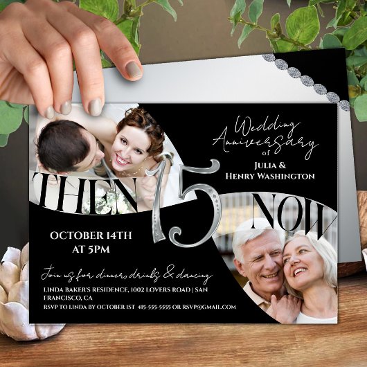 Invitation Moderne Luxe 15e Anniversaire de Mariage