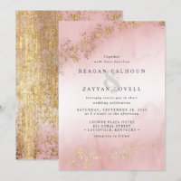 Moderne Luxe Paillettes Dorées Mariage Brume Rose