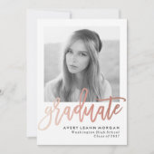Invitation Moderne Luxe Rose Gold Lettering Party (Devant)