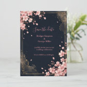 Invitation Moderne Luxe Sakura Fleur de Mariage (Debout devant)