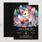 Invitation Moderne Majestic Fox Anniversaire numérique (Devant / Derrière)