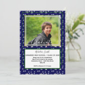 INVITATION MODERNE MALE GRAD STARS BLEU | FÊTE DE DIPLÔME (Debout devant)