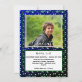 INVITATION MODERNE MALE GRAD STARS BLEU | FÊTE DE DIPLÔME (Devant)