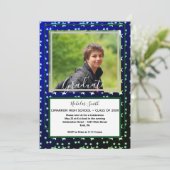 INVITATION MODERNE MALE GRAD STARS BLEU | FÊTE DE DIPLÔME (Debout devant)