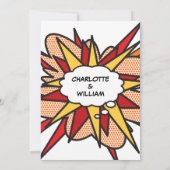 Invitation Moderne Mariage Amusant Bande dessinée élégant (Dos)