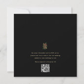 Invitation Moderne Mariage Noël Code Qr Pin Doré Noir (Dos)