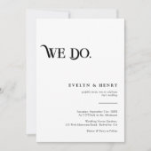 Invitation Moderne Mariage Noir et Blanc We Do (Devant)