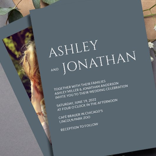 Invitation Moderne Mariage Photo Bold & Minimaliste