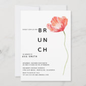Invitation Moderne Mariage rouge pavot Brunch (Devant)