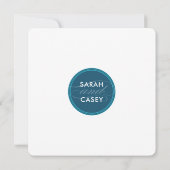 Invitation MODERNE MARIAGE simple point gras monogramme bleu  (Dos)